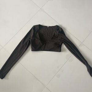 Alo long sleeve crop top, brown, size S, like new